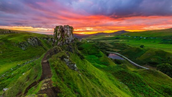 Landscape,Of,An,Evening,Mood,With,Sunset,In,Scotland.,Isle