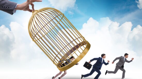 Business,People,And,Golden,Cage,Concept
