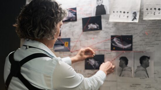 Focused,On,Mapping,Out,Possible,Suspects,And,Connections,With,Red